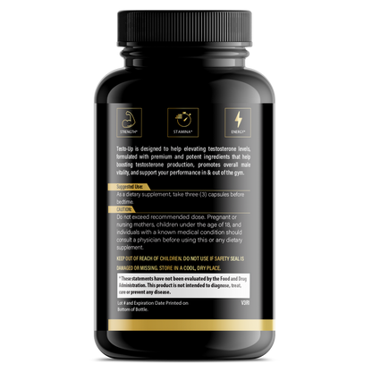 Testo-Up Testosterone Booster for Men, Male Enhancement Pills, Energy, Libido 90 Capsules