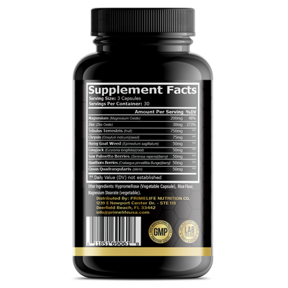 Testo-Up Testosterone Booster for Men, Male Enhancement Pills, Energy, Libido 90 Capsules
